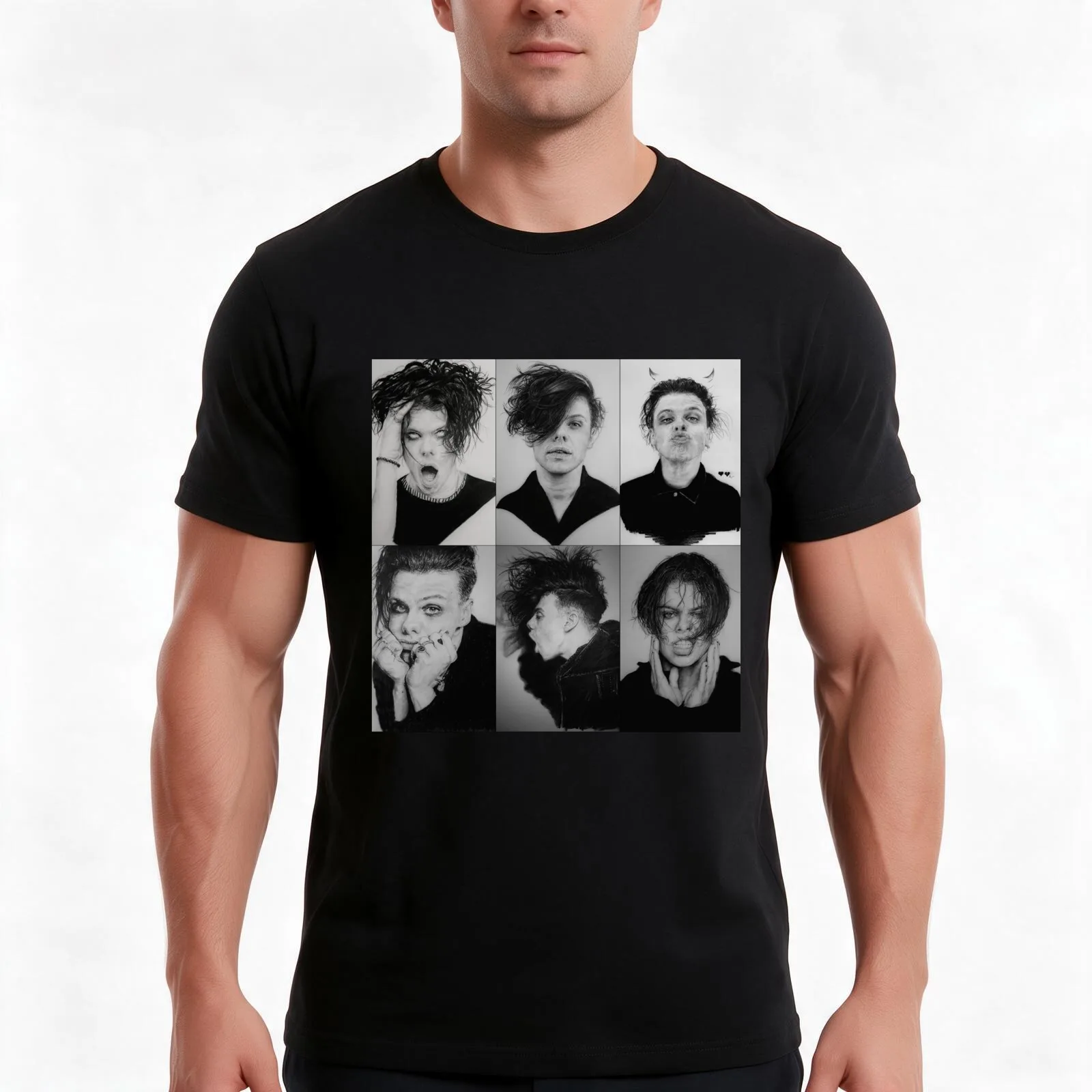 Dominic Harrison T-Shirt, Summer Casual Cotton Tee, Oversized Streetwear Tops, Vintage Graphic Print, Loose Fit Short Sleeve