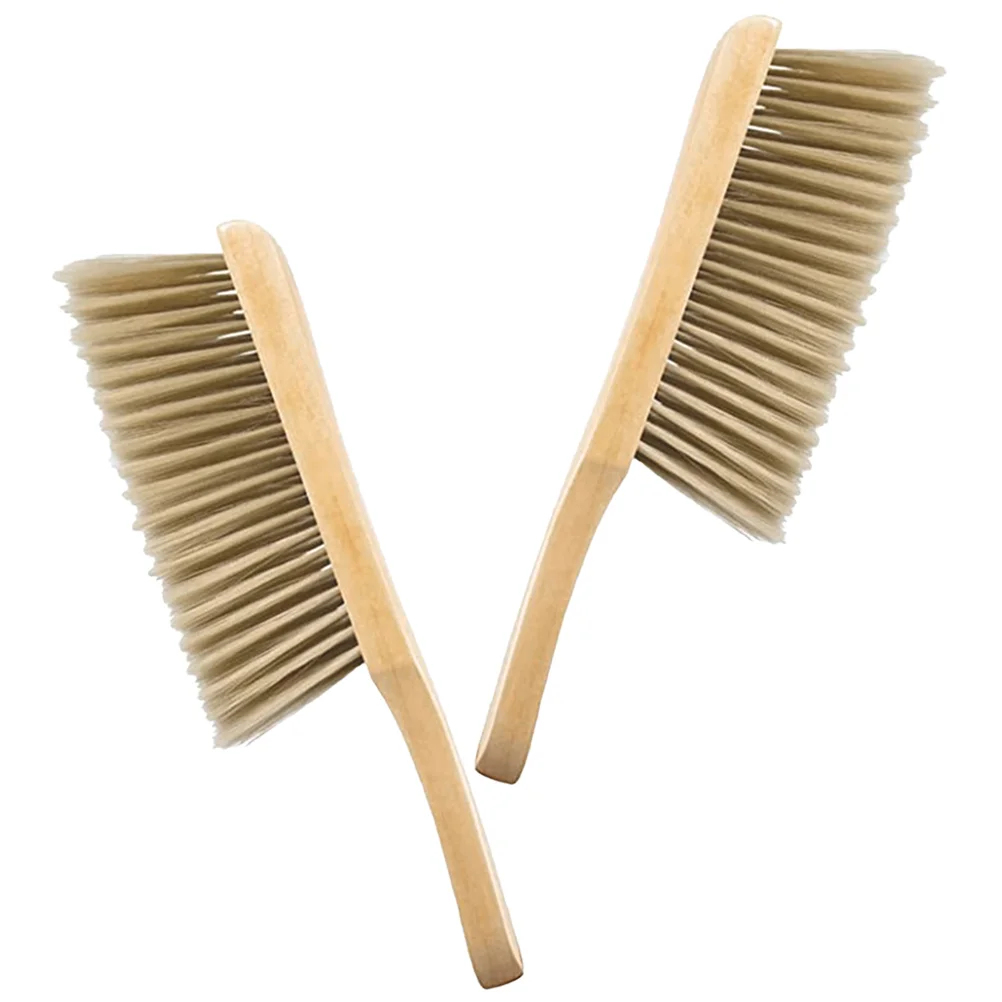 2 Pcs Hand for Cleaning Soft Bristles Dusting Duster Household Broom Bed Bench Wood Handle Sofa