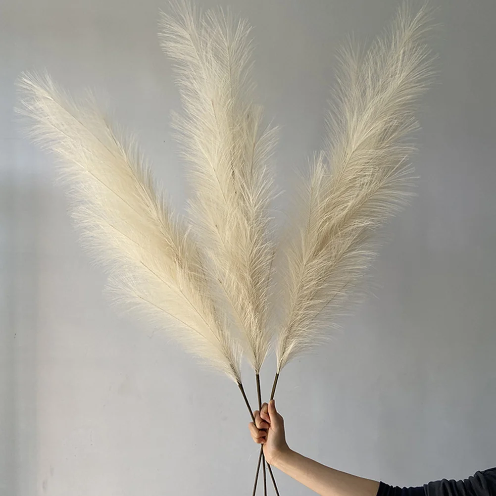 

2pcs Preserved Flower Decoration Artificial Wedding Decor Faux Tall Dried Grass for Home Office Garden Bridal