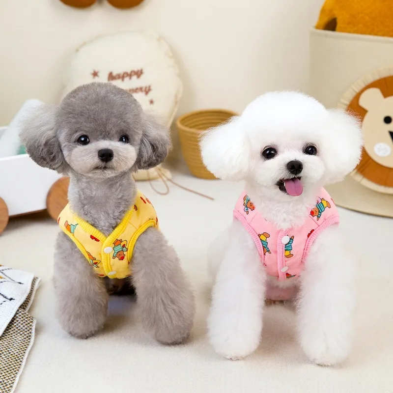 Cute Cartoon Bear Dog Coats Winter Fleece Pet Dog Clothes for Small Medium Dogs Vests Yorkshire Terrier Clothing Puppy Jackets