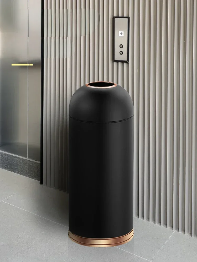 

12Bullet Trash Can Stainless Steel Large Commercial Large Capacity round Open Direct Shot