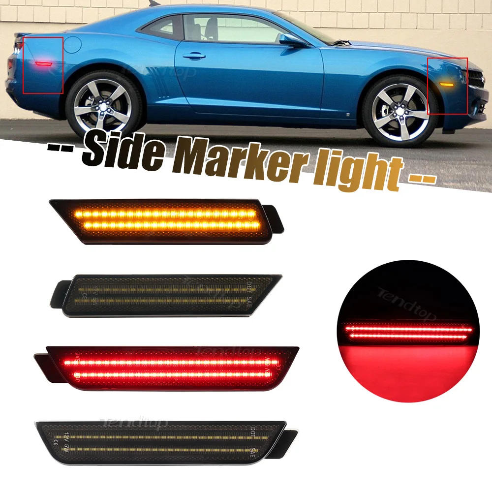 4x for Chevy Chevrolet Camaro 2010 2011 2012 2013 2014 2015 Front Rear LED Front Rear Side Marker Light Turn Signal Lamp