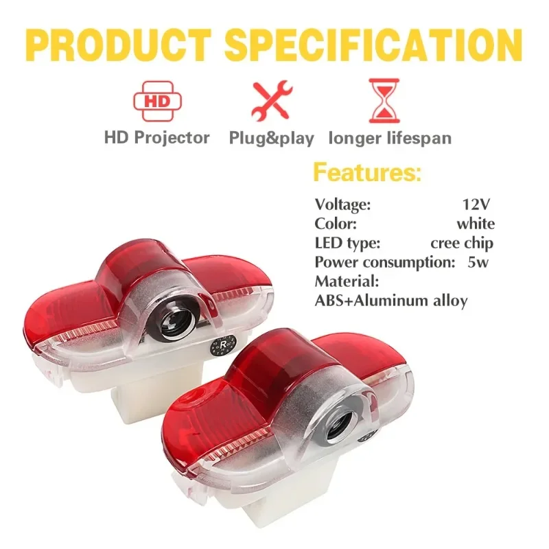 Nuovo Per Volkswagen VW Emblemi 2X NUOVO LED Porta Auto Benvenuto Fantasma Ombra Spia Accessori Per VW Golf 3 4 Mk3 Mk4 Je