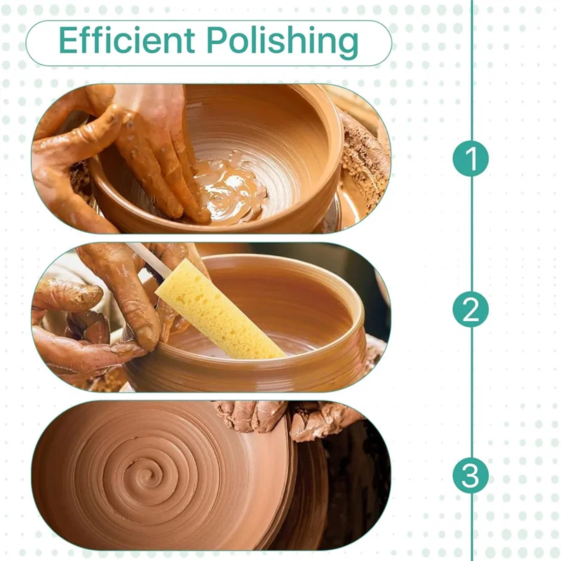 -A89Z 12 قطعة إسفنجة للطين، أدوات تشذيب الفخار عصا الرمي والتركيب والنحت لتشكيل الفنان