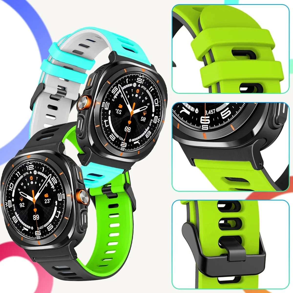 No Gaps Sports Silicone Strap For Samsung Galaxy Watch 7 Ultra 47mm Loop Bracelet For Galaxy Watch ultra Watchband Accessories