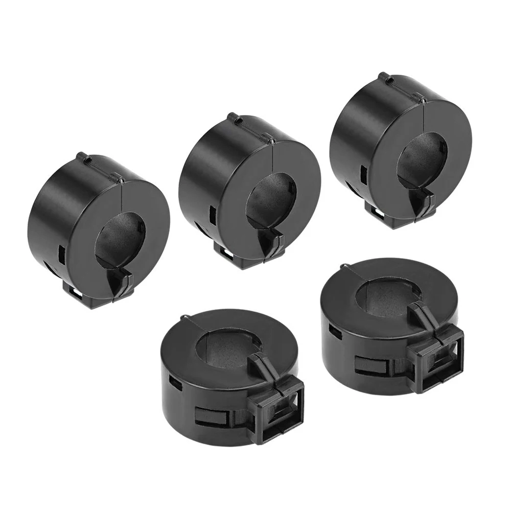 

15mm Ferrite Cores Ring Clip-On RFI EMI Noise Suppression Filter Cable Clip, Black 5/10pcs