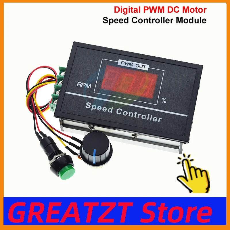 1/3pcs DC 6-60V 30A Digital LED Display 0-100% DC 12V 24V 48V Motor Speed Controller PWM with B100K Rotary Poteniometer Switch
