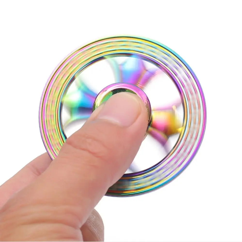 หมุนของเล่น Gyroscope รอบ Fidget Spinner ของเล่นสังกะสีอัลลอยด์บรรเทาความเมื่อยล้าเดสก์ท็อป Spinner ของเล่นโลหะปลายนิ้ว Gyro ผู้ใหญ่