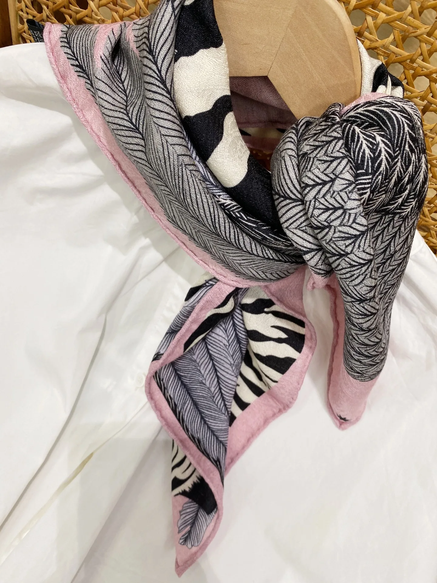 Double Side Silk Wool Scarf Women Hand Rolled Edges Shawls Winter Square Shawls Head Clothing Decoration Christmas gift