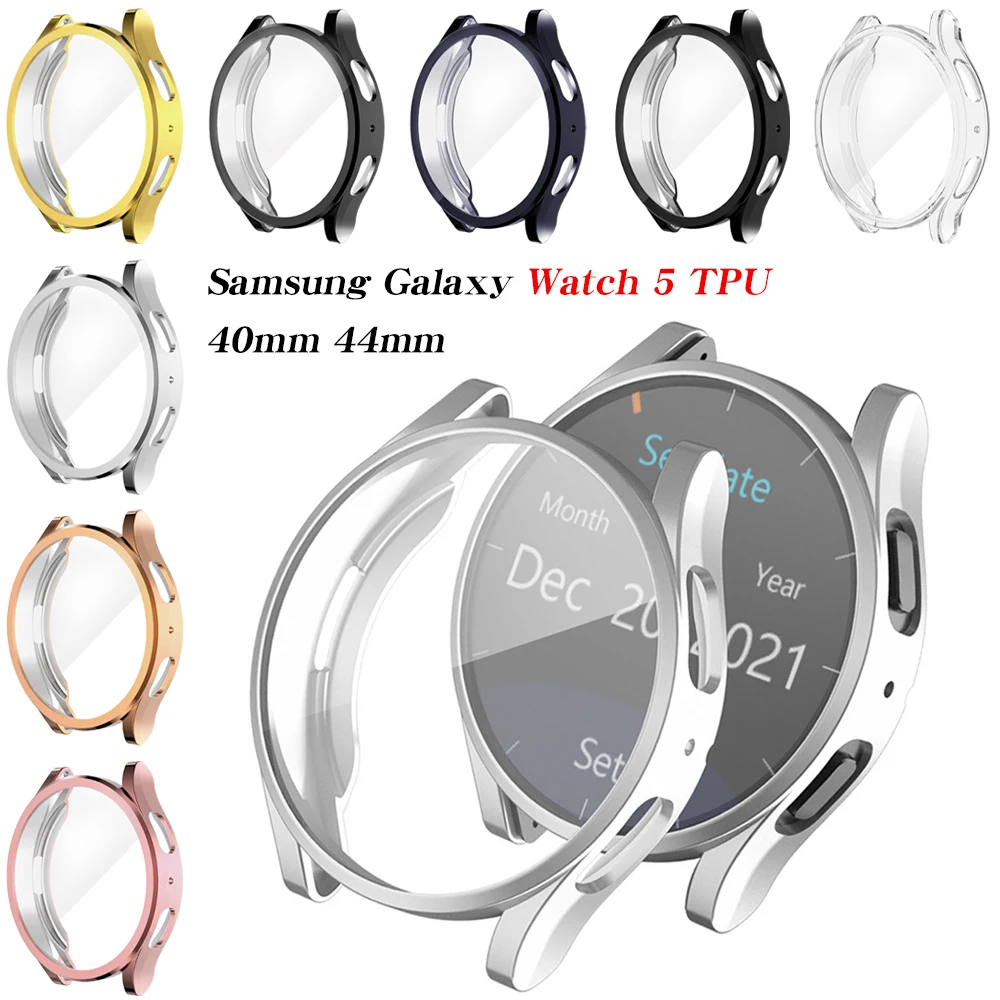 360°Full Watch Cover for Samsung Galaxy Watch 4/5 40mm 44mm Soft TPU Bumper Screen Protector for Galaxy Watch Protective Case