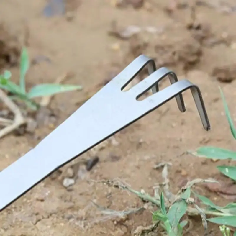 Aço Bonsai Tree Raiz Rakes com alça ergonômica Ferramenta remoção ervas daninhas fácil transportar para soltar e