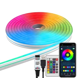 Diody na wstążce Neon LED USB Bluetooth RGB, kontrola aplikacji paska duoCo, zmiana koloru, wodoodporny, synchronizacja muzyki w domu