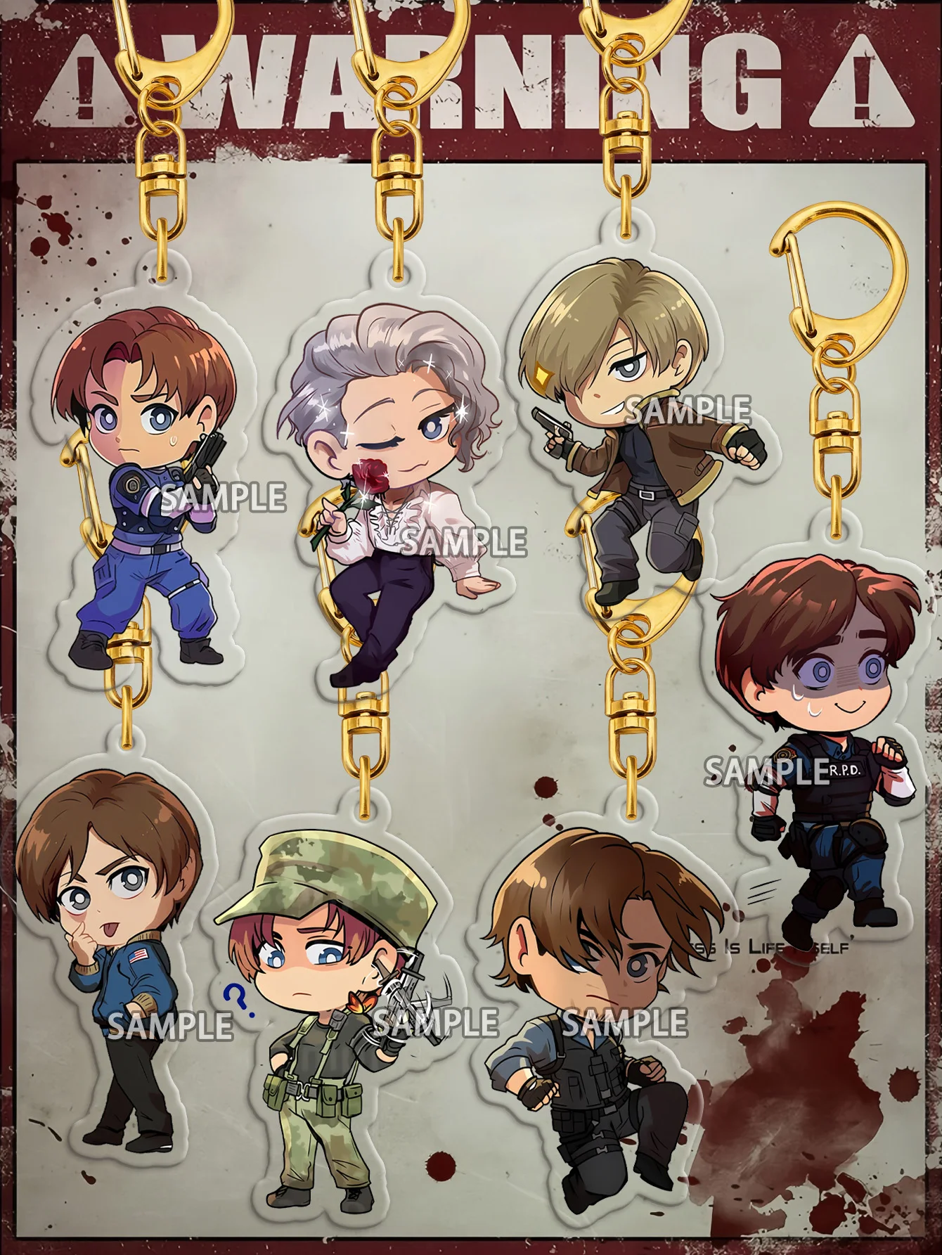 

Leon Keychain，Biohazard 4 Keychain，Re Keychains，Resi/Dent Evill Keychain，Anime Keychain，Leon S. Kennedy，Leon Keychain，Bag Pendant，Car Pendant，Pendant Decoration，Birthday Gift，Party Favors