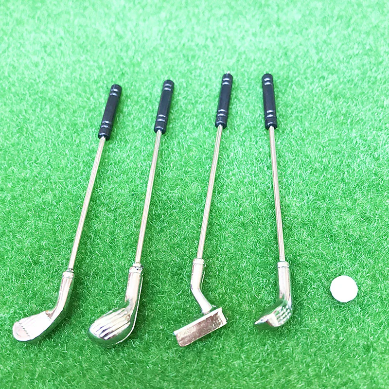 5 pièces/ensemble maison de poupée Miniature Clubs de Golf jouet ornements maison de jeu modèle Miniature 1:12 échelle maison de poupée accessoires de scène de Golf
