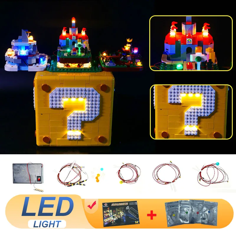 Kit de luces LED para LEGO 71395 Super Marioed 64 Question Mark Ideas, regalo DIY (no incluye bloques de construcción, ladrillos, kits, conjuntos, modelo)