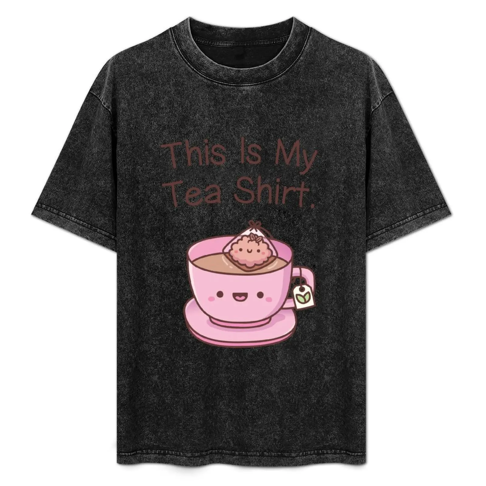 

Cute This Is My Tea Shirt Doodle Pun T-Shirt Plus Size Basic Short Sleeve Top