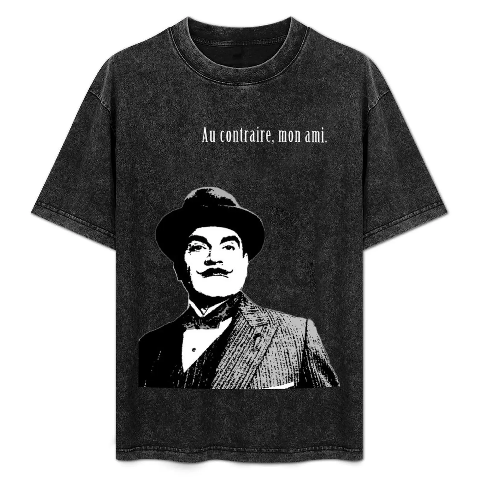 

Hercule Poirot T-Shirt man t shirts high quality luxury brand t shirt man plain T-Shirt