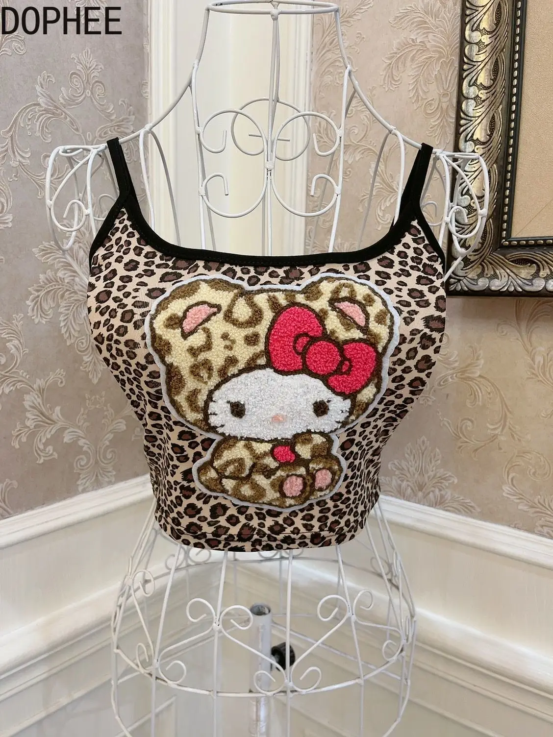 

Сексуальная майка Sweet Cool Spice Girls, милые леопардовые майки с вышивкой KT, топ с высокой талией, женские утягивающие базовые футболки с обнаженной талией