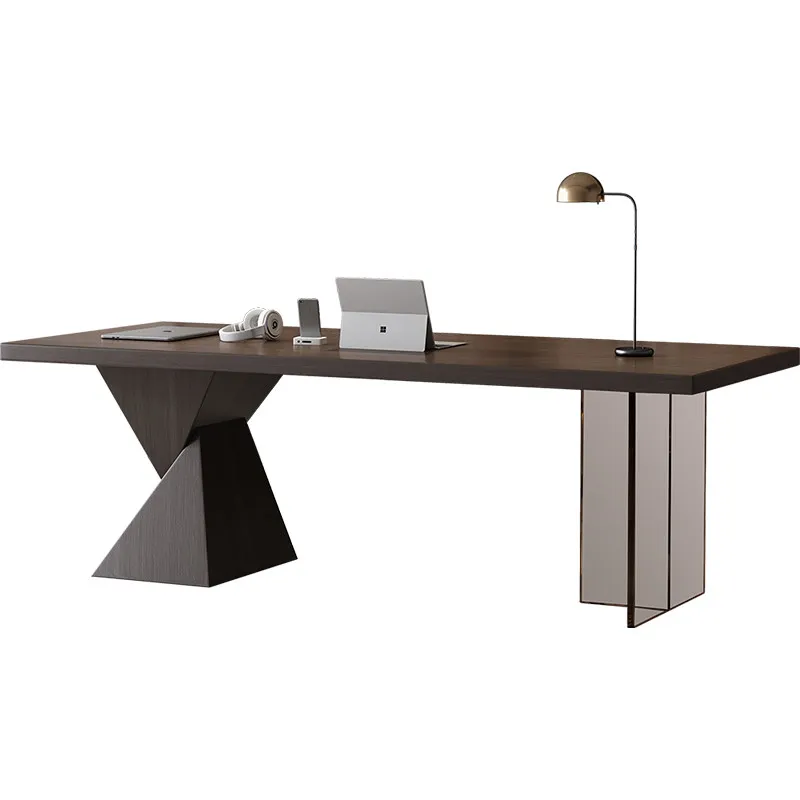 

Italian minimalist desk, light luxury modern high-end home acrylic suspended computer desk, living room solid wood desk