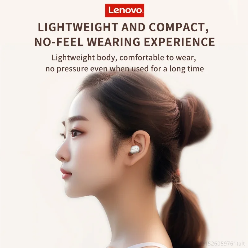 Lenovo EA200 Earphone Wireless Bluetooth 5.4 Headphone HiFi Stereo Translucent Charging BinHeadset for Android iOS Win System