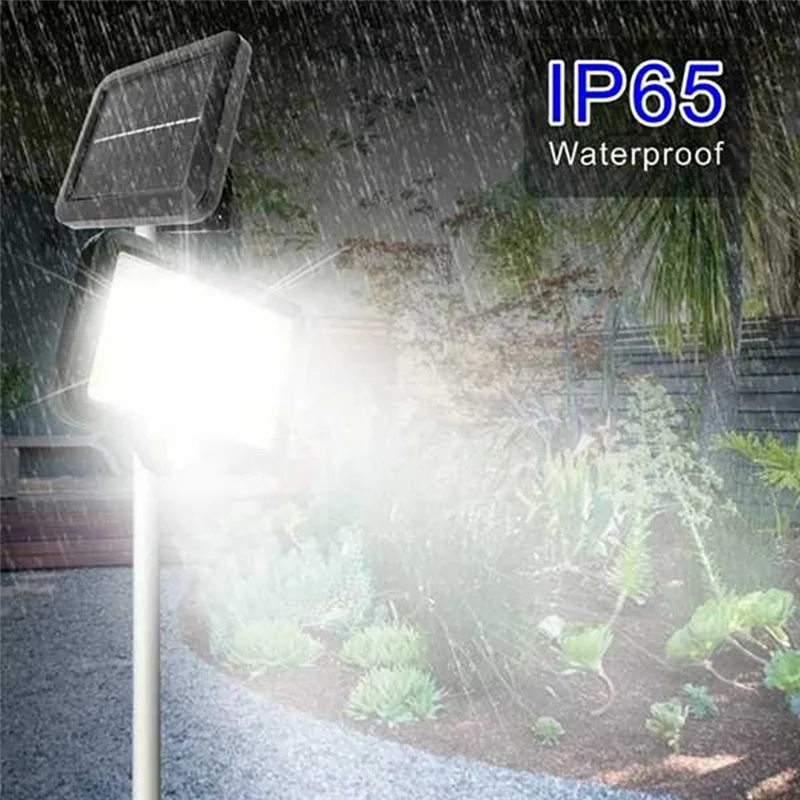 AD41-2Pc 2000 lúmenes 160 LED luces de colector Solar IP65 impermeable con cable Sensor de movimiento luz de inundación de seguridad 360 grados