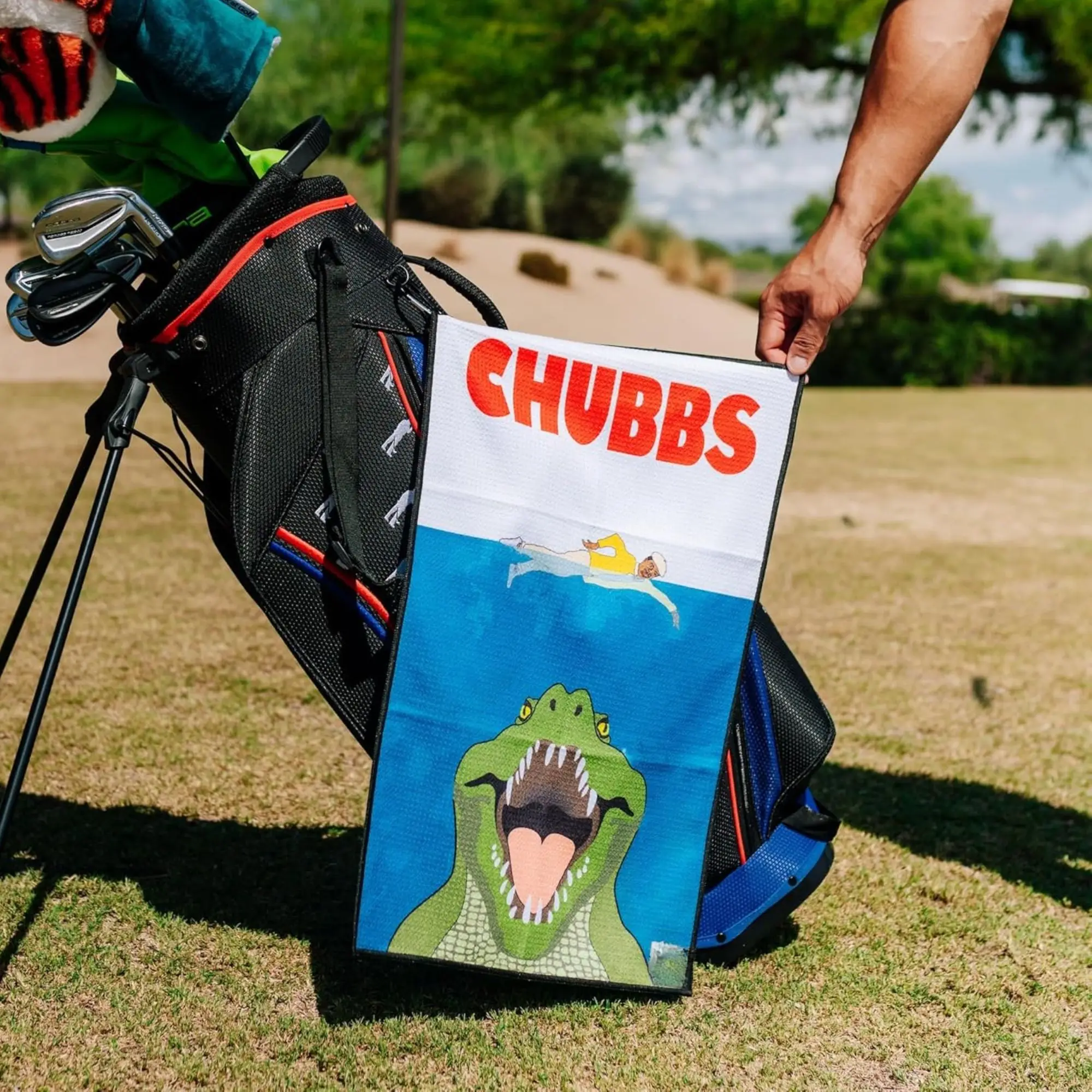 Fun Happy Gilmore Design Golf Towel – Premium Microfiber with Bag Clip, Perfect Creative Christmas Gift for Golf Lovers.