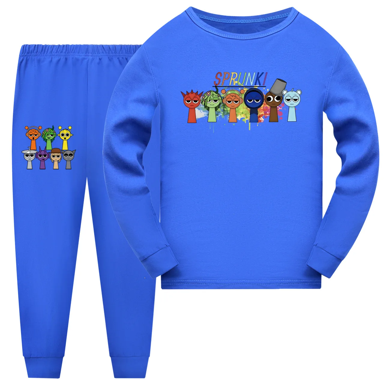 

Sprunki Cartoon Pyjamas Suits Boys Girls Game Incredibox Long Sleeve Pajamas Sets Children's Sleepwear Teenager Homewear Pijamas