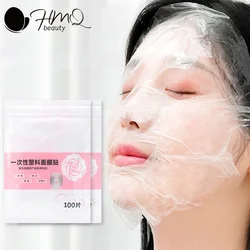500/100pcs Facial Mask Paper Film Disposable Facial Plastic Wrap for Beauty Salons Transparent Face Mask Face Skin Care Tools