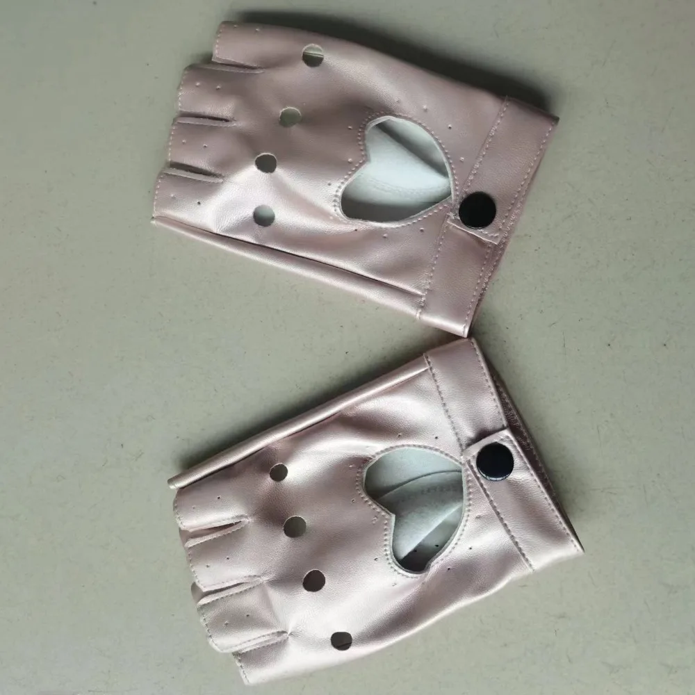 

Готические варежки для танцев в стиле Лолиты, женские и мужские перчатки с пятью пальцами, перчатки из искусственной кожи, варежки с сердечками, женское платье для вождения