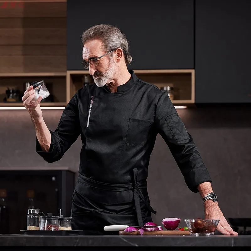 Catering Hotel Restaurant Kitchen Work Uniform Long Sleeve Cake Shop Baker Bakery Waiter Chef Uniform for Men