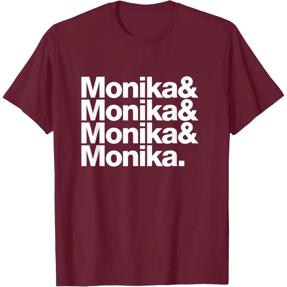 فقط مونيكا تي شيرت لعبة DDLC التي شيرت لعبة الرعب النفسي عاشق قميص الرجال النساء الصيف عادية Crewneck القطن المحملة القمم