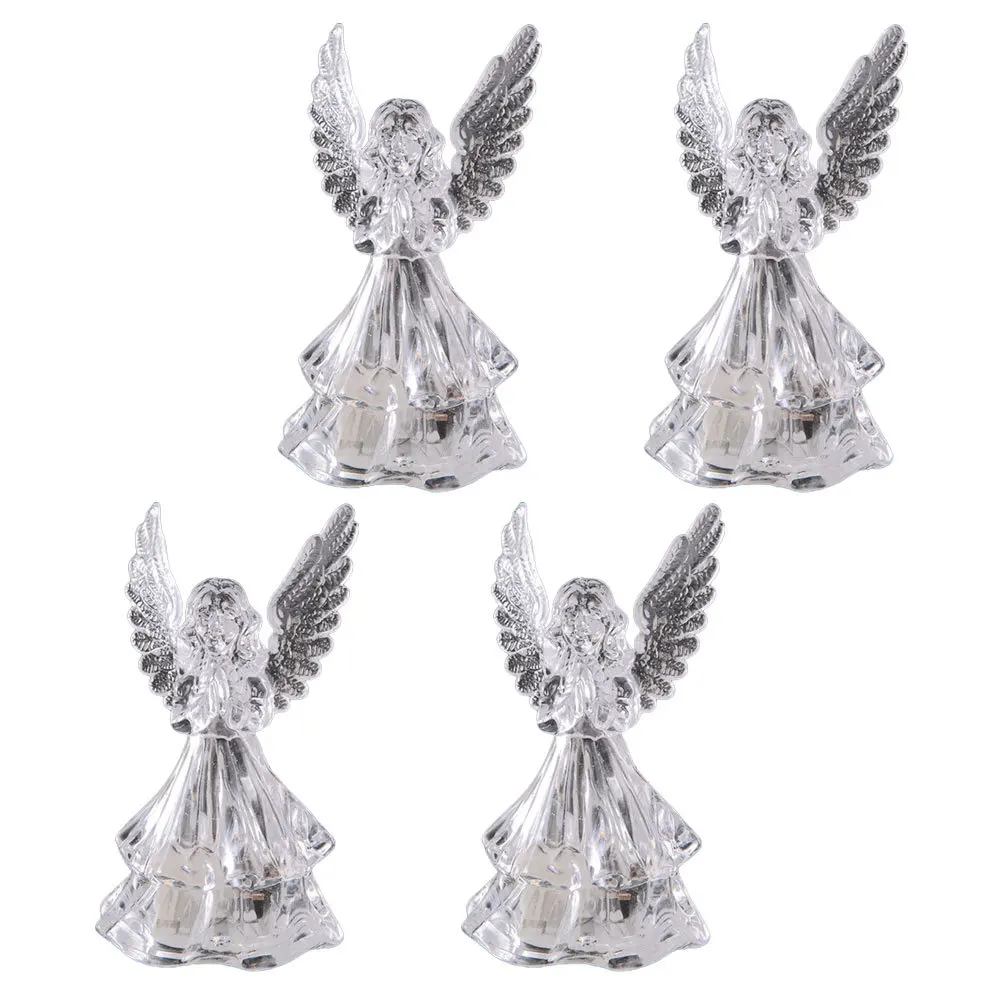 4Pcs 천사 모양의 밤 빛 부드러운 따뜻한 침실 머리맡 램프 만화 테이블 램프 홈에 대 한 장식 밤 빛