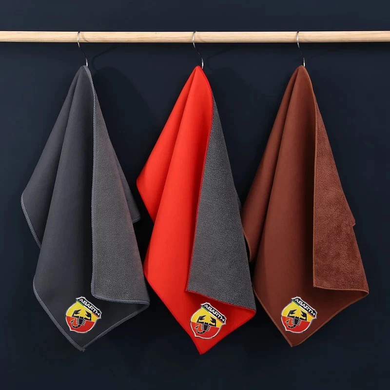 2-in-1 Microfiber Towel Car Cleaning Tools Rag Cloth For Fiat 500 Punto Tipo Doblo Argo Freemont Bravo Panda Stilo Ducato Pondo