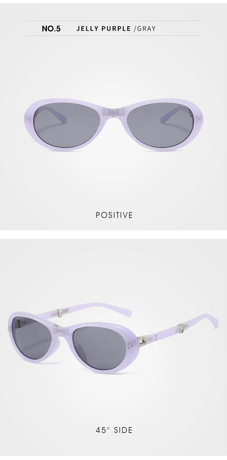 2025 Nieten ovale Sonnenbrille für Damen, Markendesigner, faltbar, einfach zu transportieren, weibliche Farbtöne, UV400 – Detail 16