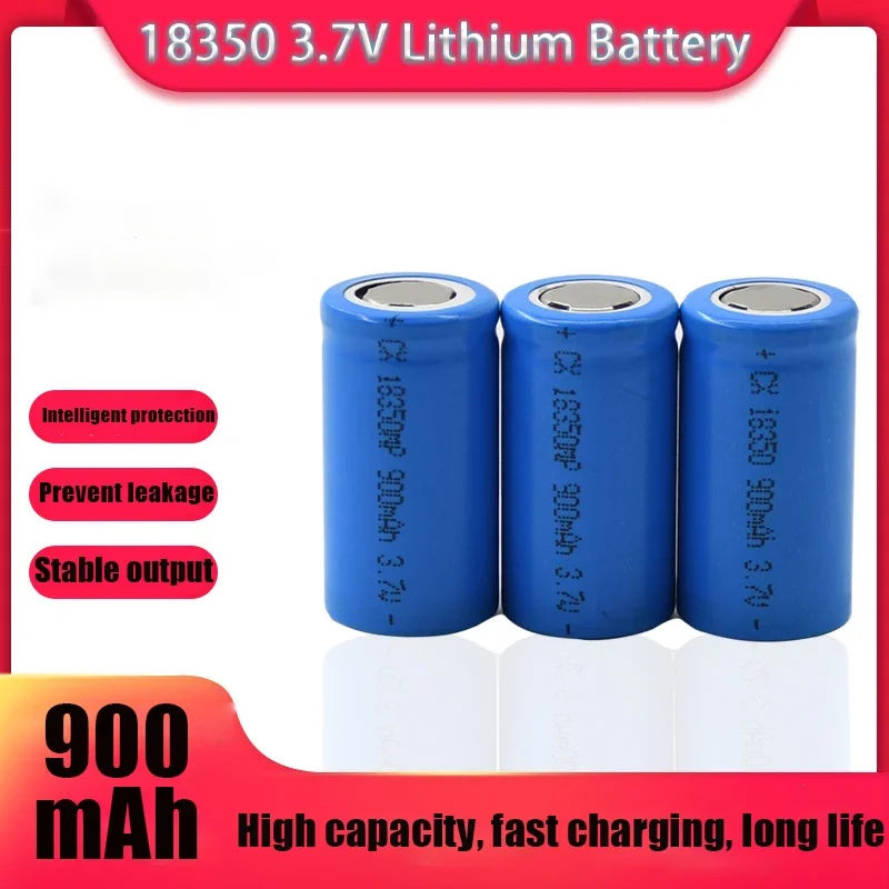 900mAh 18350 Rechargeable lithium ion Battery 3.7V  ICR18350 High drain Li-ion cell for flashlight torch power device