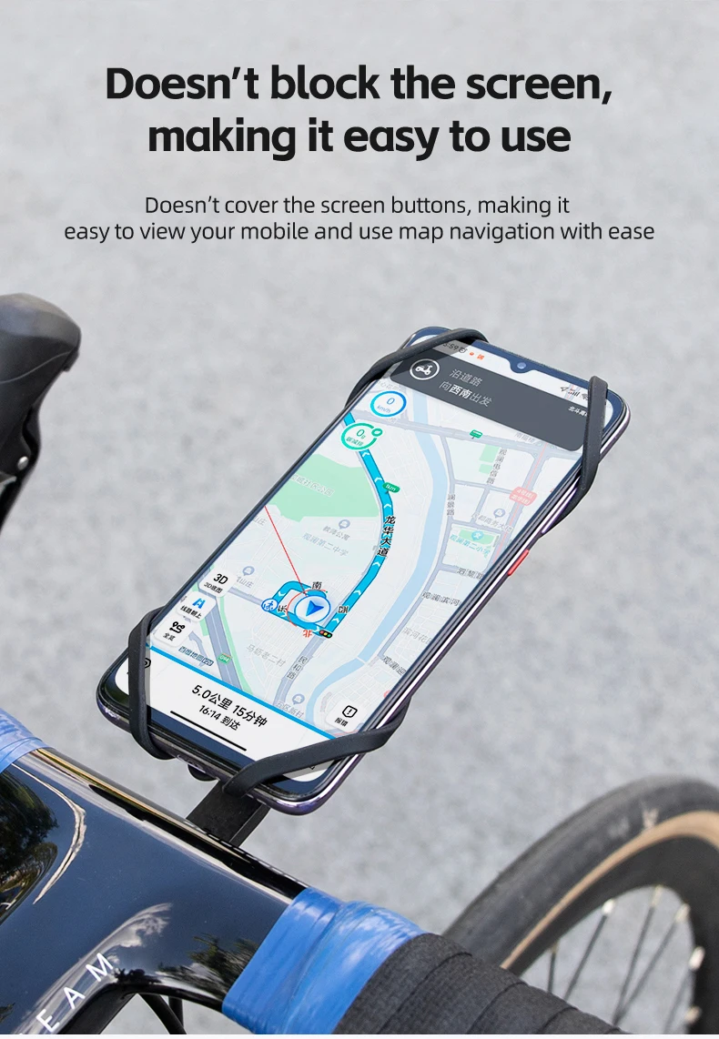 GUB P13 Handy-Fahrradhalterung, sichere Silikon-Halterung für Computer und Smartphone, kompatibel mit Garmin, Bryton, Wahoo – Detail 8