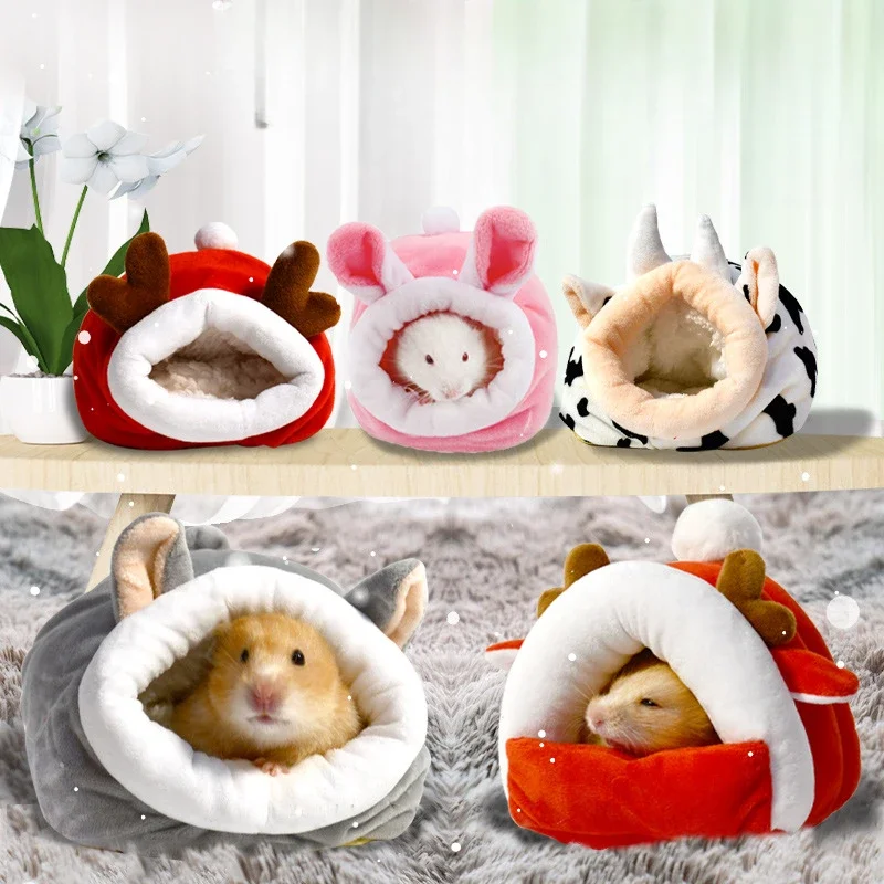 

Hamster Nest Soft Warm Bed Pet Rat Hammock Pig Squirrel Winter House Velvet Nest Sleeping Warm Bed Small Pet Supplies