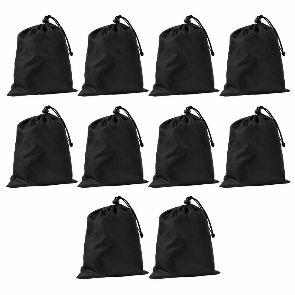 10 Pcs Lightweight 210D Oxford Cloth Drawstring Storage Bag Waterproof Foldable Drawstring Pouch Cinch Sack Gym