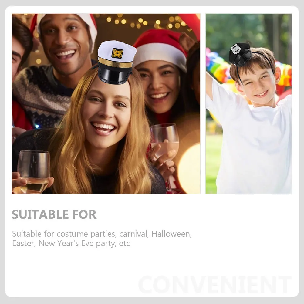 

2Pcs Sailor Hat Hairbands Cosplay Captain Caps Headband Party Hairbands Halloween Carnival Festival Hair Ornaments