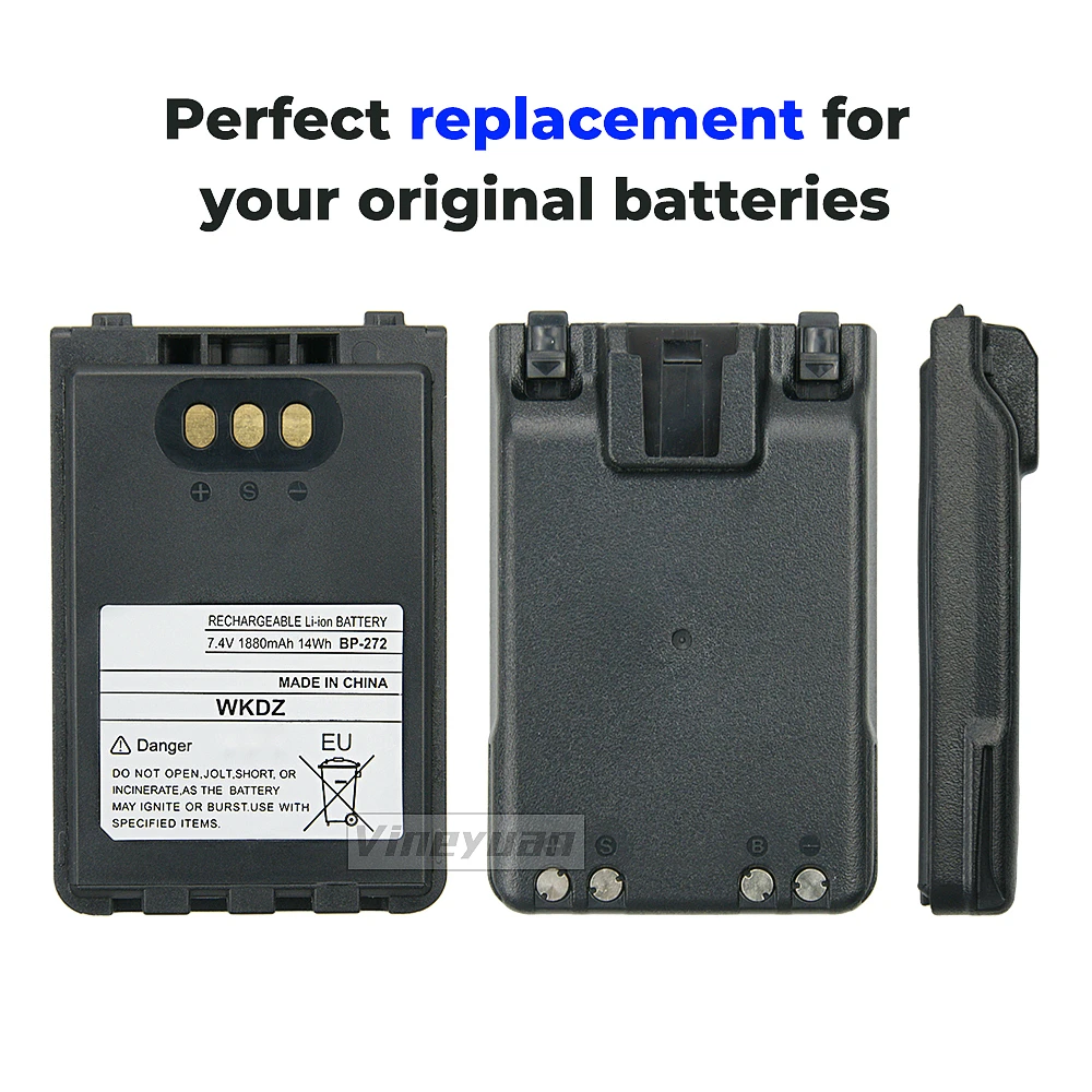 BP-272 Battery 1880mAh Replacement Li-ion Battery for ICOM ID-31A ID-31E ID-51A ID-51E  Two Way Radio Battery with Belt Clip