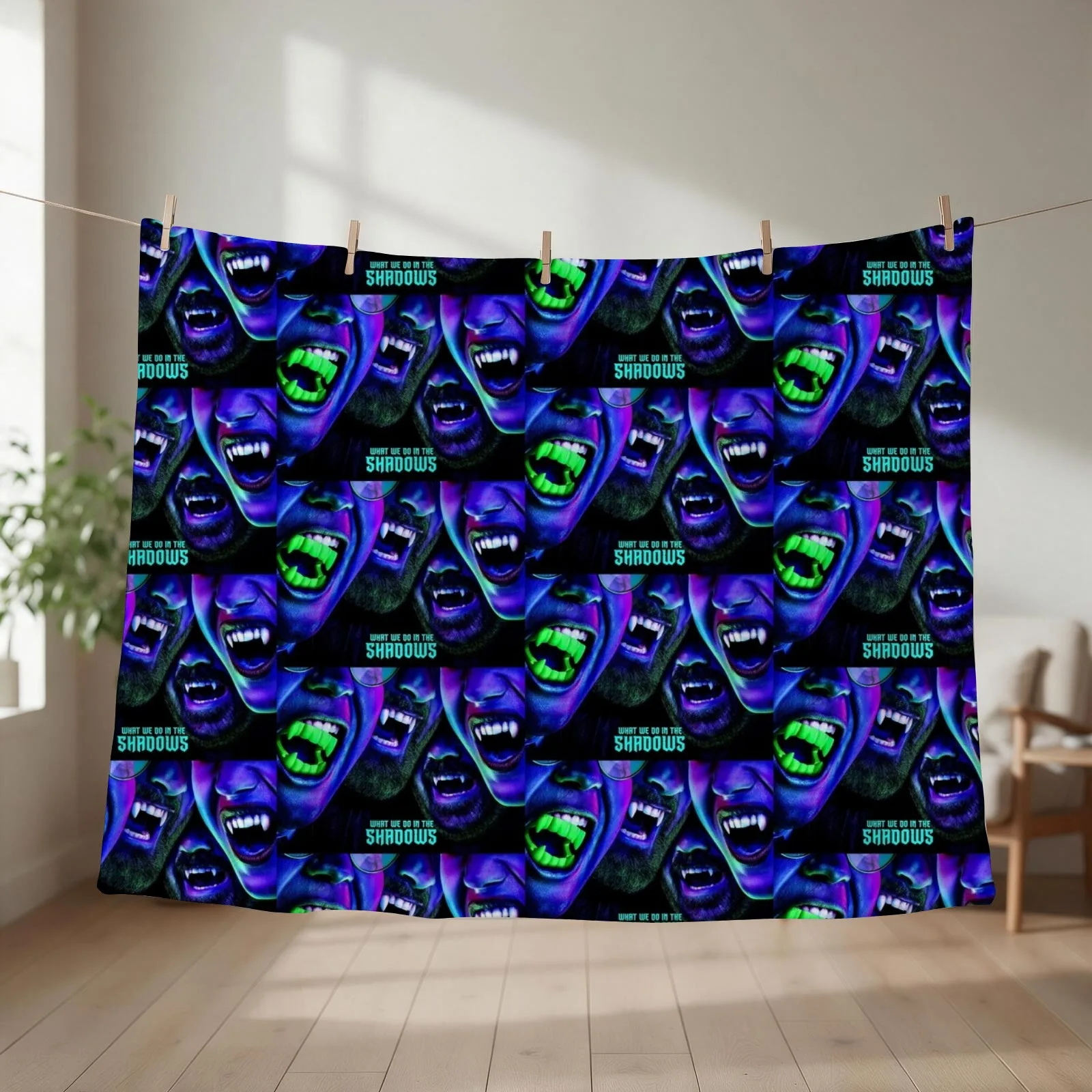 What We Do in the Shadows Say Cheese Throw Blanket couch cozy soft plush fuzzy picnic outdoor blanket