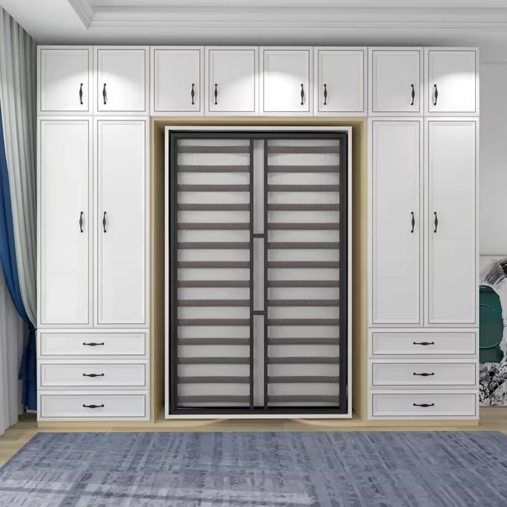 سرير حائط ميرفي حديث مخصص |   تصميم قابل للطي موفر للمساحة |   التوأم/الكامل/الملكة/الحجم الملكي