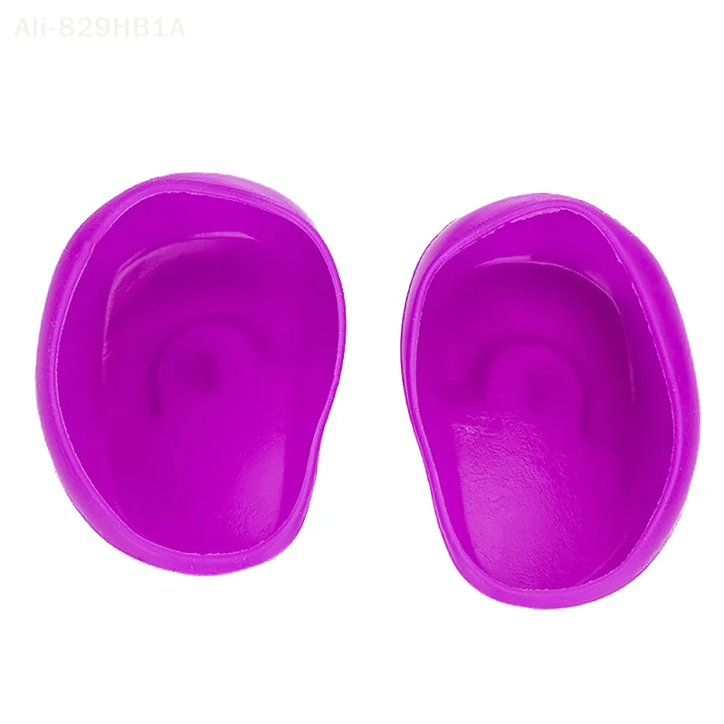 Couvre-oreilles en silicone imperméable, protection contre la coloration des cheveux, cache-oreilles de salon, casquettes de douche, accessoires de coiffage, 2 pièces