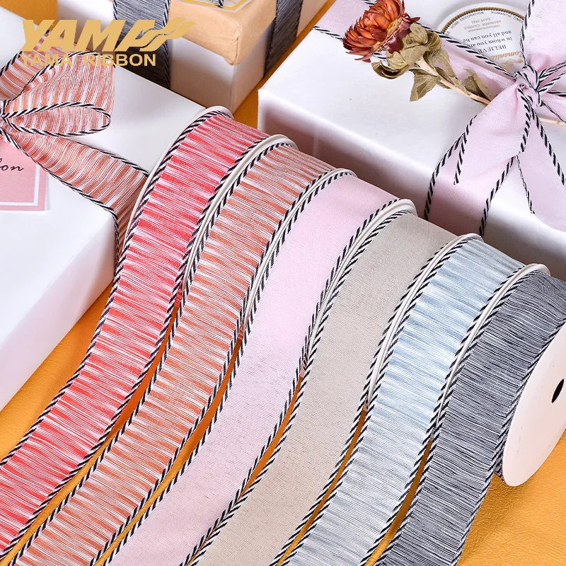 YAMA-Gradient Ribbon for Hair Accessories, DIY Gift Box, Party Decoration, 25mm, 10Yards/Roll