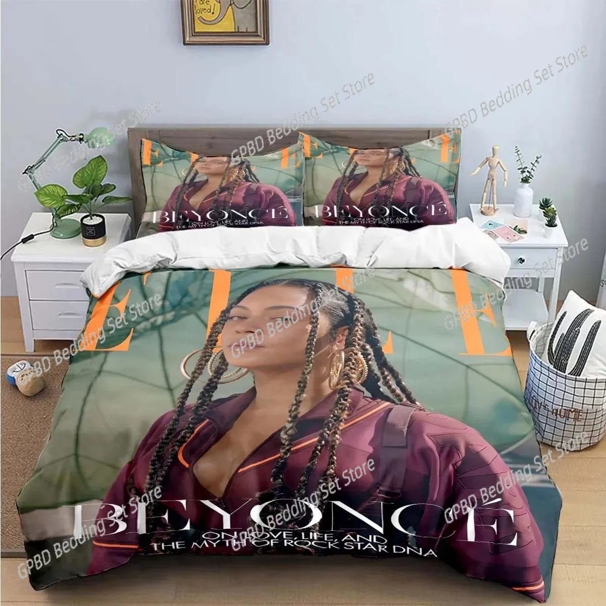 Pop Female Singer B-Beyoncé  3D Bedding Set Duvet Cover Pillowcases Single Twin Full Queen King Size Home Decor Quilt Boys Gift
