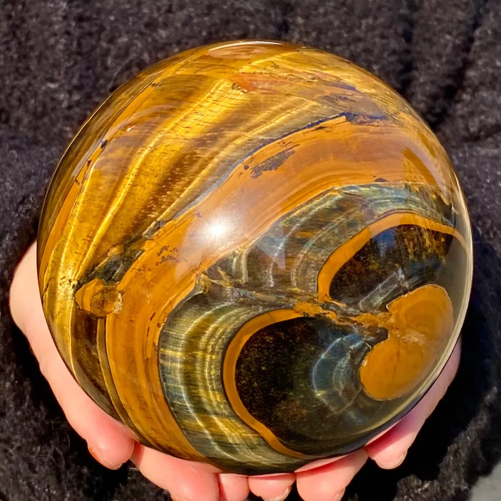 Natural Formed! Yellow Tiger Eye Jasper Ball, Yellow Quartz Crystal Ore Ball, Mineral, Reiki, Healing, Degaussing Ballf