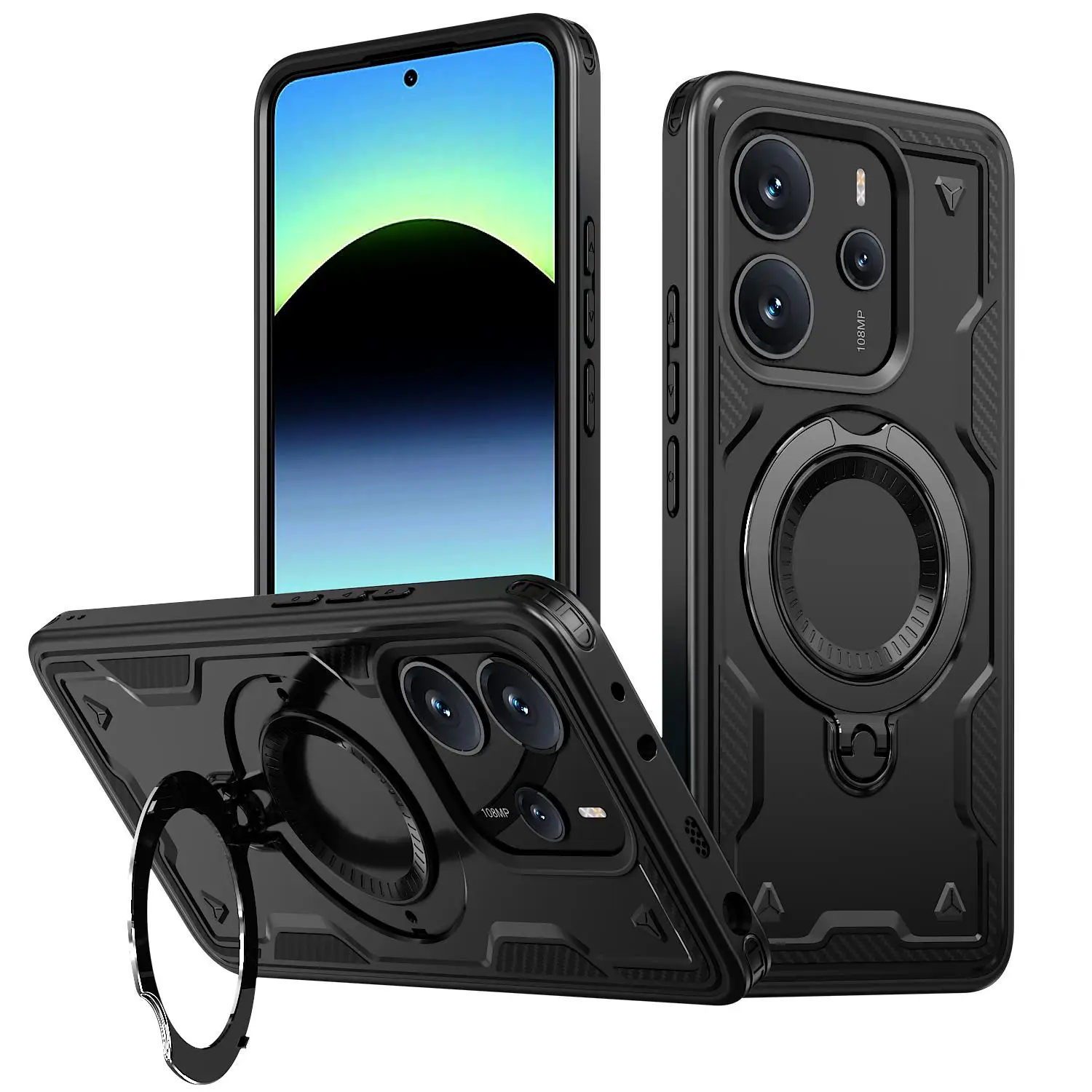 For Redmi Note 14 4G 163,3 size Rotierender Magnetringholder, phone case Schutzcase