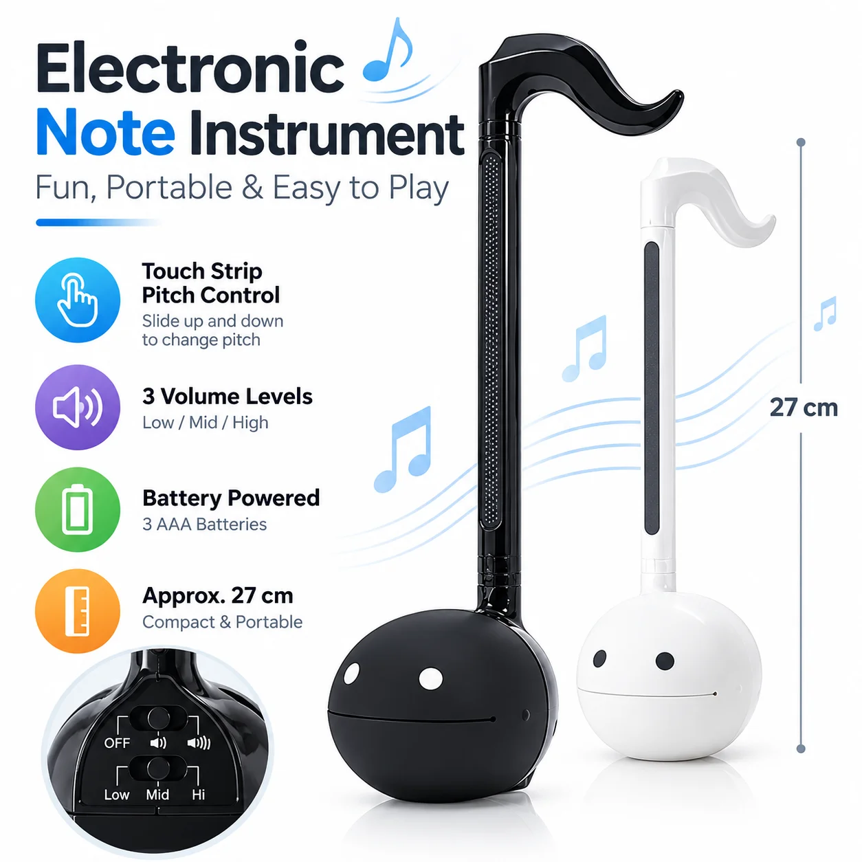 Otamatone Electronic Synthesizer Portable Touch Musical Instrument Fun Kids Music Toy