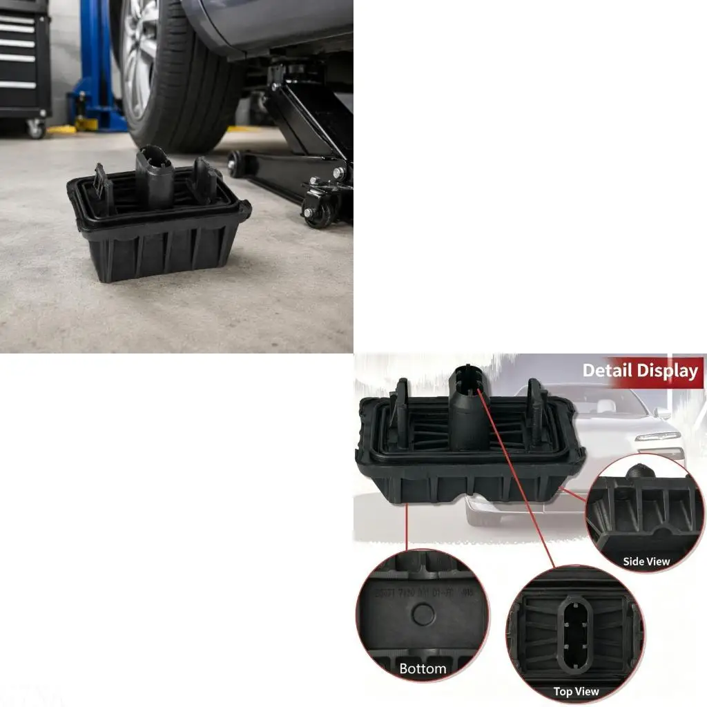G7NA Rubber Vehicle Lift Pad Adapter with Molded Central Receiver and Locating Ribs, Forming Dedicated Layer at Vehicle Lifting