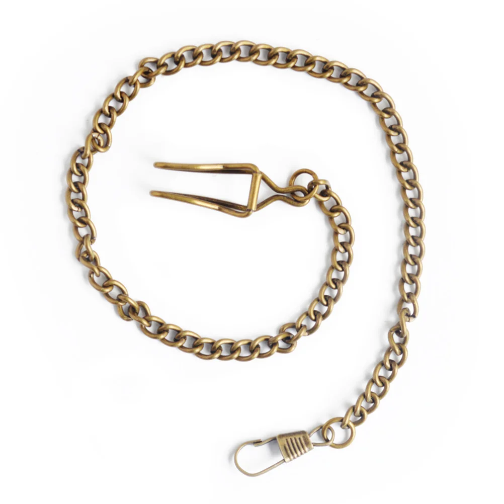 

4Pcs Metal Pocket Watch Chains 39cm Durable Retro Style Heavy Duty Closure Jeans Belt Chains Key Holders for Men Gold Silver Red